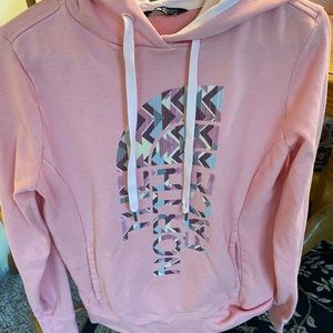 pink northface hoodie
